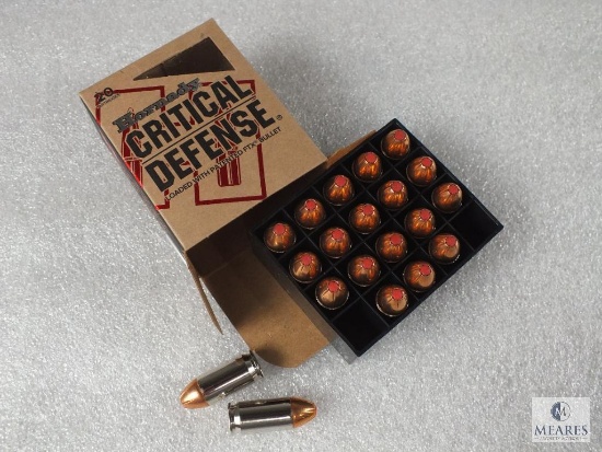 20 Rounds Hornady Critical Defense .45 ACP Ammo. 185 Grain FTX