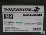 420 Rounds Winchester 5.56 Ammo. M855 62 Grain Green Tip