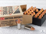 25 Rounds Hornady Critical Defense 9mm Ammo. 115 Grain FTX