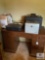 Wooden Writing Desk with Nine Drawers
