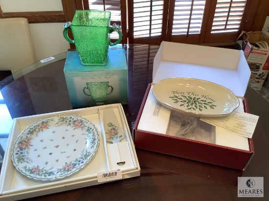Ice Bucket and Decorative Platters