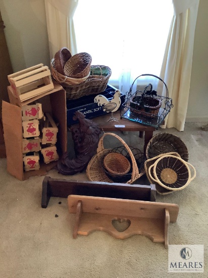 BoxesLarge Lot of Decorative Baskets and Small Fruit Boxes