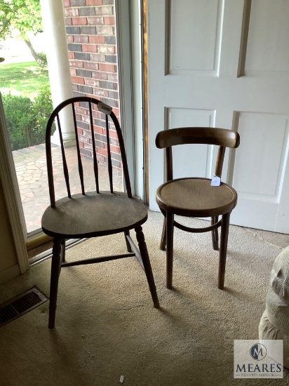 Two Wooden Occasional Chairs