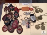 Large Lot of IZOD/Lacoste Key Rings and Others