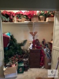 Closet Lot of Mixed Christmas Decorations