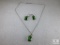 Stauer Green Stone Necklace with Matching Earrings