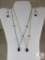 Lot Of Two Rough Cut Sapphire Necklaces and Earrings To Match.