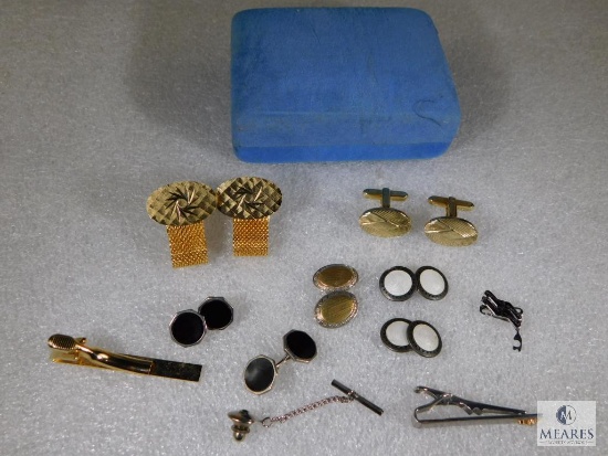 Lot Of Men's Cuff Links And Tie Bars - New And Old.