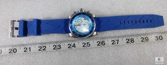 INVICTA Yellow Adrenaline Dive Watch with Blue Rubber Band