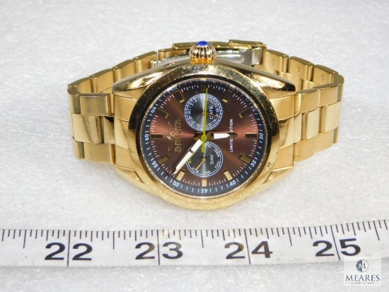 INVICTA Poseidon Limited Edition Gold-tone Wristwatch