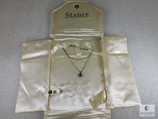 Stauer Synthetic Ruby And Earrings Set