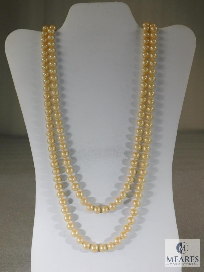 Vintage Long Strand of Faux Pearls - Approximately 53" Long.