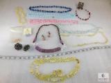 Lot of Vintage Beaded Necklaces and Earrings