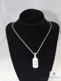 Sterling And CZ Antique Style Pendant And Chain.