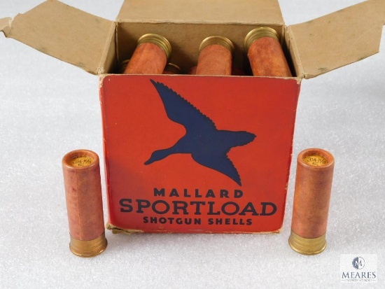 25 Rounds Mallard Sport Load 12 Gauge Vintage Cardboard Shells by Sears Roebuck