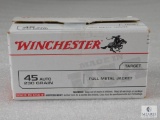 100 Rounds Winchester .45 Auto 230 Grain FMJ Ammo