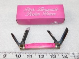 New Rough Rider Pink Lemonade RR831 3-Blade Folder Pocket Knife