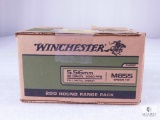 200 Rounds Winchester 5.56mm M855 Green Tip 62 Grain FMJ Ammo