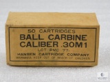 50 Rounds Commercial .30 Cal Carbine Ammo