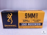 150 Rounds Browning 9mm Luger 124 Grain FMJ Ammo