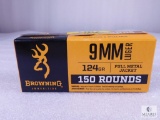 150 Rounds Browning 9mm Luger 124 Grain FMJ Ammo