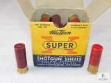 25 Rounds Western Super X 12 Gauge Vintage Box Cardboard Shells