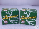 1000 Rounds Remington Thunderbolt .22 long Rifle Ammo. 40 Grain (Two 500 Round Boxes)