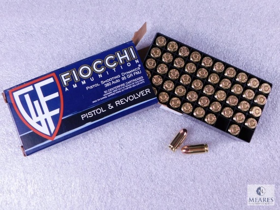 50 Rounds Fiocchi Ammunition 380 Auto 95 Grain FMJ