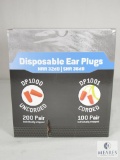 300 Pair Pyramex Disposable Ear Plugs 32dB (200) Uncorded (100) Corded Sealed Case!