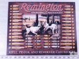 Remington Sporting Cartridges Rifle, Pistol, and Revolver Cartridges Tin Sign