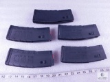 Five New 30 Round AR 15 5.56, .223 Rifle Magazines