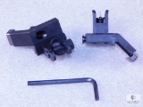 New 45 Degree Offset Flip Up Front And Rear AR 15 Sights. Great If You Have A Scope Mounted