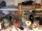 Craft Room Cabinet Lot - Assorted Tools, Glue Guns, Steel Wool, Candle Holders