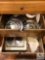 Kitchen Cabinet Lot - Lot of Baking Tins, Pie Plates, Racks and Pot Lids