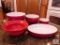 Lot Emile Henry Mixing Bowls, Casserole Dish and Red Pier 1 Bowl