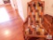 Antique Swan Handle Wood Carved Rocking Chair