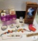 Assortment of Costume Jewelry and Cases