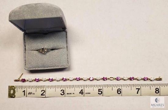 10KT Bracelet and Ring - Missing Stones