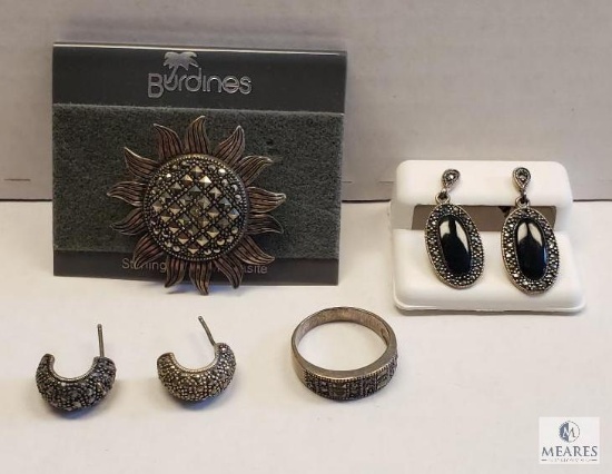 Variety of Sterling Silver with Marcasite Jewelry