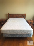 Pine Wood Full Size Bed - Headboard and Frame