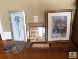 Lot of Wall Decor - Floral Print, Stained Glass and More