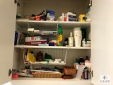 Laundry Room Cabinet Lot - Assorted Supplies