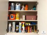 Laundry Room Cabinet Lot - Assorted Supplies