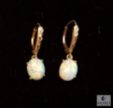 14KT Yellow Gold Opal Drop Earrings