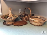 Lot of Assorted Baskets Includes Large Low Country Seagrass Basket