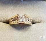 14KT Yellow Gold Radiant Cut Diamond Ring