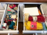 Craft Cabinet Lot - Threads, Glass, Party Supplies and more