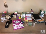 Large Lot of Assorted Office Supplies - Paper, Stationary Items, Sharpener, Tape and more