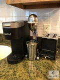 Lot Kitchen Appliances - Keurig Coffee Maker, Hamilton Beach Mixer and Toaster