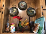 Lot of Assorted Rooster and Chicken Decorations